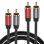 2RCA to 2RCA Cable 4.9FT (Male to Male), Gold-Plated Stereo Audio Cable for Home Theater, HDTV, Amplifier, Hi-Fi Systems, Car Audio, Gaming Consoles, Speakers, Subwoofer (4.9FT/1.5M)