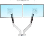 NB North Bayou Dual Monitor Desk Mount Stand Full Motion Swivel Computer Monitor Arm Fits 2 Screens up to 32'' with Load Capacity 6.6~26.4lbs for Each Monitor G75-W