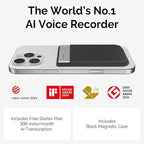 Plaud Note AI Voice Recorder Black with Black Case, App Control, Transcribe & Summarize with AI Technology, Support 112 Languages, 64GB Memory, Audio Recorder for Lectures, Meetings, Calls