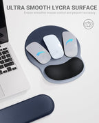 Ergonomic Mouse Pad Wrist Support Set, Memory Foam Keyboard Wrist Rest Set, Keyboard Pad, Non-Slip Base Mousepad（Gradient Blue Black Set）