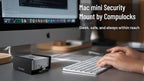 Mac mini M4 2024 Secure Mounting Bracket with Integrated Lock Head, Anti-Theft Steel Holder with Keyed Lock for Offices, Schools, and Public Spaces - Black
