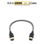 PowerBear 4K HDMI Cable 1 ft | High Speed, Braided Nylon & Gold Connectors, 4K @ 60Hz, Ultra HD, 2K, 1080P, ARC & CL3 Rated | for Laptop, Monitor, PS5, PS4, Xbox One, Fire TV, Apple TV & More