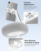 Viozon Tablet Pillow Stand,Kindle Pillow Stand, Compatible with 4-11" Tablet/Phone with Small Bowl, Kindle Holder Accessories,Idea for Reading and Video Watching On Bed,Grey