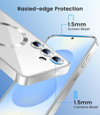 Slim Thin for Samsung Galaxy S25 Plus Case, Compatible with MagSafe, Built-in Camera Lens Protector, Shockproof Protective Phone Case, Soft Electroplated Clear Cover, Silver