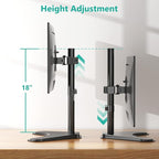 WALI Single Monitor Stand for 13-32 Inch Computer Screens, Freestanding Single Monitors Arm Desk Mount, Universal VESA Monitor Mount 75x75/100x100mm, Adjustable Height and Angle, (MF001), Black