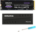 500GB PS5 SSD with Heatsink PCIe Gen4 NVMe M.2 Gaming SSD, 7400MB/s Read, 1GB DRAM Cache, 3D TLC | Internal Solid State Drive Compatible with PS5 & PC(EN855)