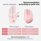 TECKNET Wireless Mouse (2.4G & BT5.0/3.0) Silent 4800 DPI Computer USB A & Bluetooth Mouse 6 Buttons, Wide Compatibility - Pink