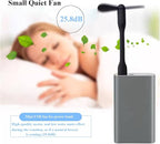 Mini USB Fan, Portable Pocket Fan USB-A Powered Little Cooler, Quiet Operation, for Home Office Car Outdoor Travel- 4 Pack (Black)
