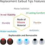 Earbuds Replacement Tips Silicone Earbud Tips Ear Gels Fit for Inner Hole from 3.8mm - 5.1mm Earphones 9 Pairs S/M/L
