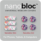 Camera Cover Slide Set - 7-Piece, Floral - Webcam Covers & Camera Privacy Stickers with Nano Suction No-Residue Reusable Blocker
