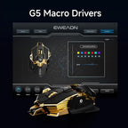 EWEADN G5 Wired Gaming Mouse, Ergonomic RGB Computer Mouse, 12800 Adjustable DPI, 9 Programmable Macro Buttons with Rapid Fire Key Compatible for PC/Laptop/Windows- Black&Gold