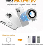 Magnetic Ring Holder Grip, Adjustable Magnet Phone Ring Stand, Multi-Angle Stability Kickstand, Strong Double Sided Magnetic Phone Grip, with Magnet Ring for Phone Case, Silver