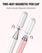 Stylus Pens for Touch Screens, 2 in 1 High Precision Universal Stylus Pen for iPad Compatible with Apple, iPhone, iPad, Android, Samsung Tablets, Phones, 3 Pack-Pink, Purple, Yellow