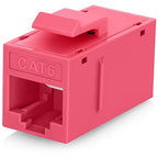 Everest Cat6 RJ45 Keystone Coupler (24-Pack) in Pink - RJ45 Coupler - Cat 6 Couplers - Female to Female Cat6 Keystone Jacks - Ethernet Couplers - Ethernet Cable Extender