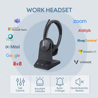 Yealink WH64 Teams Mono DECT & Bluetooth Wireless Headset, 606ft Range Microsoft Certified, Single On Ear Headphone with 3X Noise Cancelling Mic, 26H Talk Time, Office Desk IP Phone, PC, Computer
