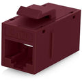 Everest RJ45 CAT6 Keystone Coupler in Red (6-Pack) - RJ45 Coupler - Cat6 Keystone Jacks