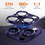 Camera Lens Protector for iPhone 16 Pro Max/16 Pro/iPhone 15 Pro Max/15 Pro/iPhone 14 Pro Max/14 Pro, Aluminum Alloy Sapphire Glass Camera Screen Cover, Case Friendly- Deep Purple