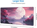Watercolor Japanese Large Gaming Mouse Pad,Japanese Mouse Pad 31.5 x 11.8 in Mat Desk Pad,Large Desk Mat,Extended Keyboard Mousepad with Non-Slip Base and Stitched Edge for Desk Home Office