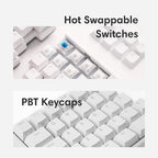 Wireless Ergonomic Split Mechanical Keyboard - Tactile, Hot-Swappable, Compact 60% Layout, Programmable for Mac & Windows, PBT Keycaps(Standard Version)