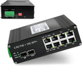 Managed 8-Port 2.5G Switch with 2-Port 10G SFP+, Industrial IEEE 802.3af/at 30W PoE Ethernet Switch, 48~57VDC Power Input, Plug & Play, Support QoS, Vlan, IGMP