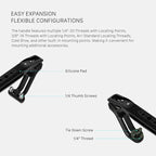Tilta Xeno Top Handle for Filmmakers & Cameras-Titanium Gray | Aluminum Alloy and Silicone Build | 1/4″-20 Threads w/Locating Points | Safety Release Pin | Comfortable Handling (Dual 1/4"-20)