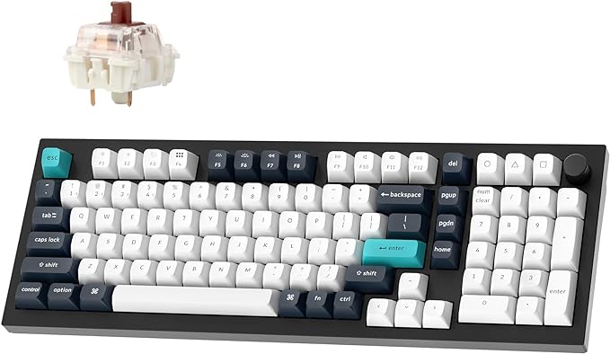Keychron Q5 Max Wireless Custom Mechanical Keyboard, 2.4 GHz Bluetooth QMK Full Aluminum 96% Layout RGB with Hot-swappable Gateron Brown Switch Compatible with Mac Windows Linux