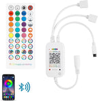 RGBZONE Bluetooth RGB LED Controller, 4-PIN Smart Music LED Strip Lights Controller, 40-Keys IR Remote Control for 5V/12V/24V SMD 5050 3528 RGB LED Strip Lights