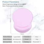 ITNRSIIET Ergonomic Mouse Pad with Gel Wrist Support Small Wrist Rest Smooth Surface Non-Slip PU Base Comfortable Office Supplies Pain Relief, 8.7 x 7.2 inches, Purple