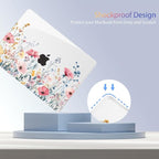 Teryeefi for MacBook Air 13.6 inch Case M4 A3240/M3 A3113/M2 A2681 (Released 2025 to 2022), Hard Shell + Keyboard Cover+ Screen Protector+Dustplug + Type-C Adapter, Wild Flowers A010