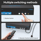 4K144Hz HDMI + 2 Displayport KVM Switch 3 Monitors 3 Computers 8K USB 3.0 KVM Switches Triple Monitor for 3 Computer Share 3 Screens and 4 USB 3.0 Ports Support Extended/Copy Mode