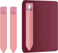 Doormoon Pencil Holder Compatible for iPad 2020/ Air/ 9.7 / Pro 10.5/12.9, Detachable Elastic Compatible for Apple Pencil 4th Gen Leather Sleeve Pocket Pouch, Pink Pink