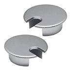 Desk Grommet 1-3/8" (35 mm), Desk Cord Hole Cover, Cable Grommet Metal Zinc Alloy Materilal, Desk Hole Grommet for Office and Home Table Cable, Detachable Cable Cord Organizer (Matte Silver 2 Pcs)