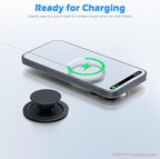 imluckies Magnetic Base Compatible with PopSocket Phone Grips and MagSafe iPhone Series Case, Removable Kindle/Phone Holder Base, Thin & Light Portable Plate, Pure Black