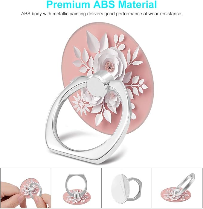 Bonoma Phone Ring Holder, 3 Pack Beach Flowers Butterfly Universal Finger Ring Stand Grip Kickstand Compatible with Smartphones and Tablets