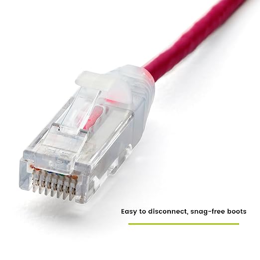 TRUECABLE Cat6 Component Rated Patch Cable, Unshielded (U/UTP), 5ft, Red, 28AWG Solid Copper, Snagless 10G High-Speed Ethernet Cable, PoE++ 4PPoE 100W, UL Listed, RoHS-3, 5 Pack