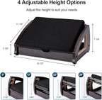 StrongTek Wood Ergonomic Footrest - 4-Angle Adjustable Foot Stool for Desk, Office Footrest, Anti-Slip Foot Stand for Under Desk, Enhances Posture, Promotes Blood Circulation, Easy Assembly (Espresso)