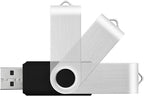 Wholesale Bulk 2GB USB Flash Drives 50 Pack, KOOTION Thumb Drive Flash Drives Swivel Memory Stick 2G USB Stick, Black 50 Pcs
