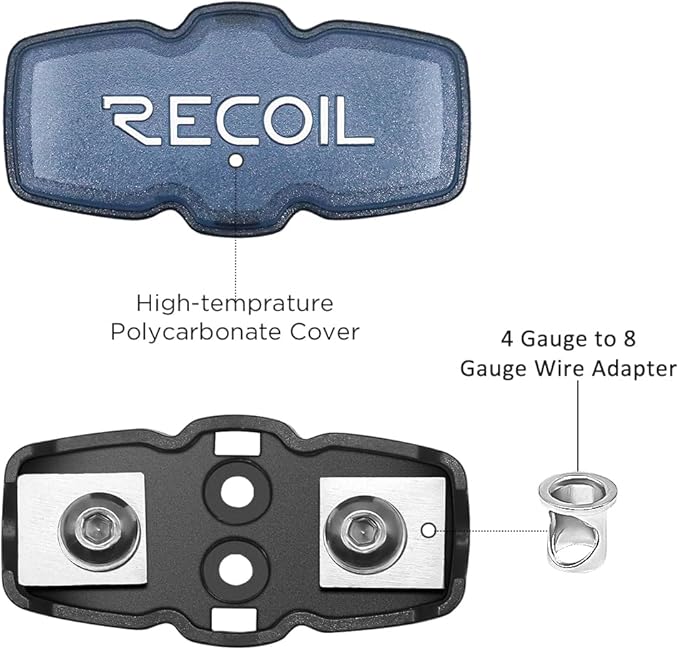 Recoil SFH11-5 5pcs Super Compact Mini-ANL Inline Fuse-holder 4/8 Gauge In & Out