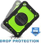 SEYMAC stock Case for iPad mini 5/4 with Screen Protector Pencil Holder [360 Rotating Hand Strap] & Stand, Drop-Proof Case for iPad mini 5th/4th Generation 7.9 inch (Green+Black)