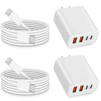 USB Type C Charger for iPhone 16 Pro,40W Multiport Type C Charger Fast Charging,2Pack 4 Port USB C Wall Charger 10FT USBC Chargers Cord for iPhone 16/16 Pro/16 ProMax/16e/15/15 ProMax/15 Plus,iPad Pro