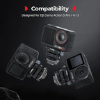 SMALLRIG Cold Shoe Adapter Mount for DJI Osmo 360 / Action 5 Pro / 4 / 3, with Quick Release Mount, 180° Tilt Adjustable - 5436