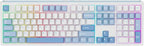 EPOMAKER TH108 Full Size Mechanical Keyboard, Wireless Gaming Keyboard with 8000mAh Battery, Creamy Gasket, 108 Keys, Hot Swap, Custom Driver, RGB Backlight (Blue&White, Sea Salt Silent)