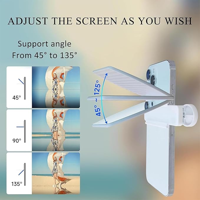 Mirror Effect Lens - Capture Stunning Reflections Instantly, Smartphone Camera Mirror Reflection Clip Kit, Adjustable HD Glass Smartphone Photography Flip Mirror, for Travel Photography (Black+White)
