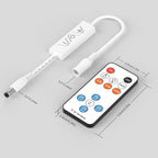 13Keys LED Dimmer, Wireless RF Remote Control and 3Keys Receiver with DC Jack RF Dimmer with Timer Function for DC12V-24V Single Color COB/3528/2835/5050 LED Strip Lights
