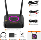 1Mii B06Ultra Bluetooth 5.2 Receiver with LDAC for Hi-Res Wireless Audio, HiFi Bluetooth Audio Adapter w/Audiophile DAC, 3D Surround aptX HD Low Latency, Optical AUX 3.5mm Coaxial for Home Stereo