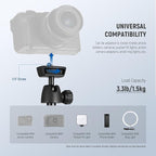 NEEWER Tripod for Cell Phone & Camera with Remote & Phone Holder Compatible with iPhone GoPro Canon Sony DSLR, 62.9" All Metal Portable Selfie Stick Travel Vlog Stand for Video Recording, TS05