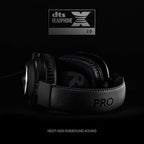 Logitech G Pro X Wired Gaming Headset: Blue VO!CE Detachable Boom Mic, DTS 7.1, 50 mm Drivers, USB/3.5mm Aux, Spare Memory Foam Ear Pads, USB DAC & Bag Included - Black