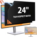[2 Pack] 24 Inch 16:9 Magnetic Privacy Screen for Monitor Anti-Glare, Blue Light Filter, Anti-Spy Reusable Removable Privacy Filter for 16:9 Widescreen Desktop Display