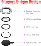 AGVEE 3+3 for iPhone 14 6.1" / 14 Plus 6.7" Camera Lens Protector, Bling Diamond & Bling Glitter Metal Ring 9H Tempered HD Glass Camera Protector Cover Film, Bling-Silver
