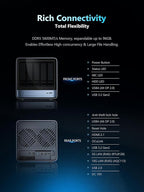 MINISFORUM N5 Pro-P370 5-Bay Desktop NAS(0+128GB), AMD Ryzen AI 9 HX Pro 370 12C/24T Up to 5.1GHz, 10GbE+5GbE, 3× M.2/U.2, OCuLink, HDMI/2 x USB4 4K 144Hz, PCIe ×16, MinisCloud OS